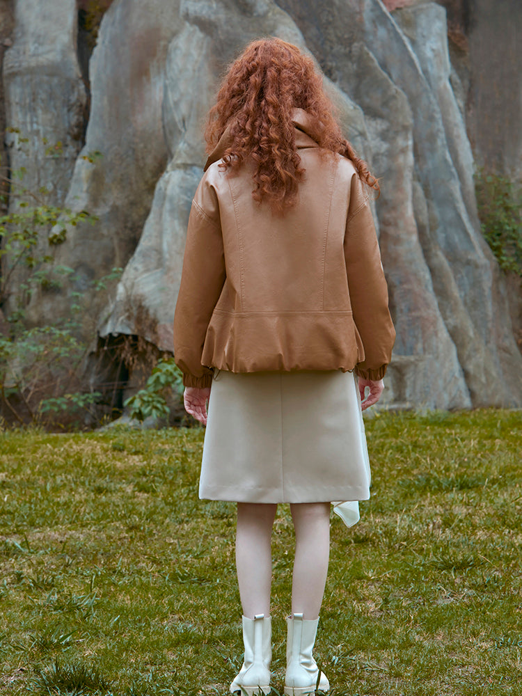 LEATHER PUFFER JACKET