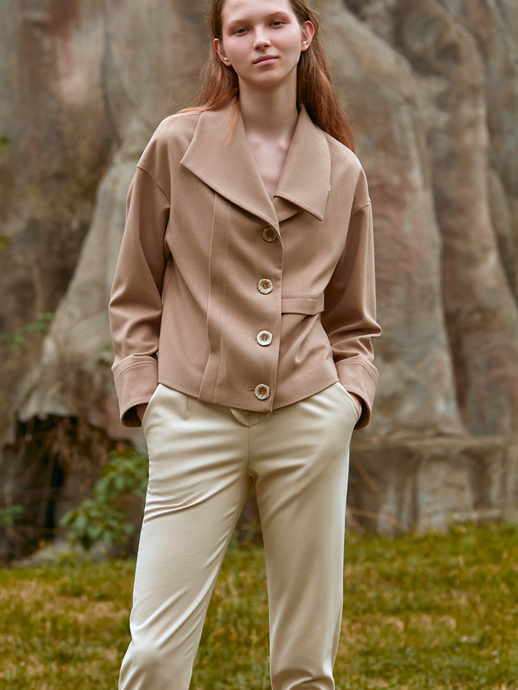 ASYMMETRICAL COLLAR SHIRT