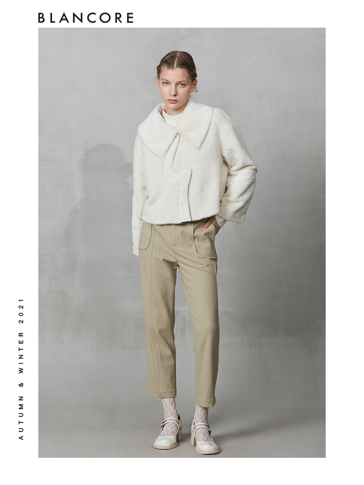 Fur Curvy-Paneled Jacket