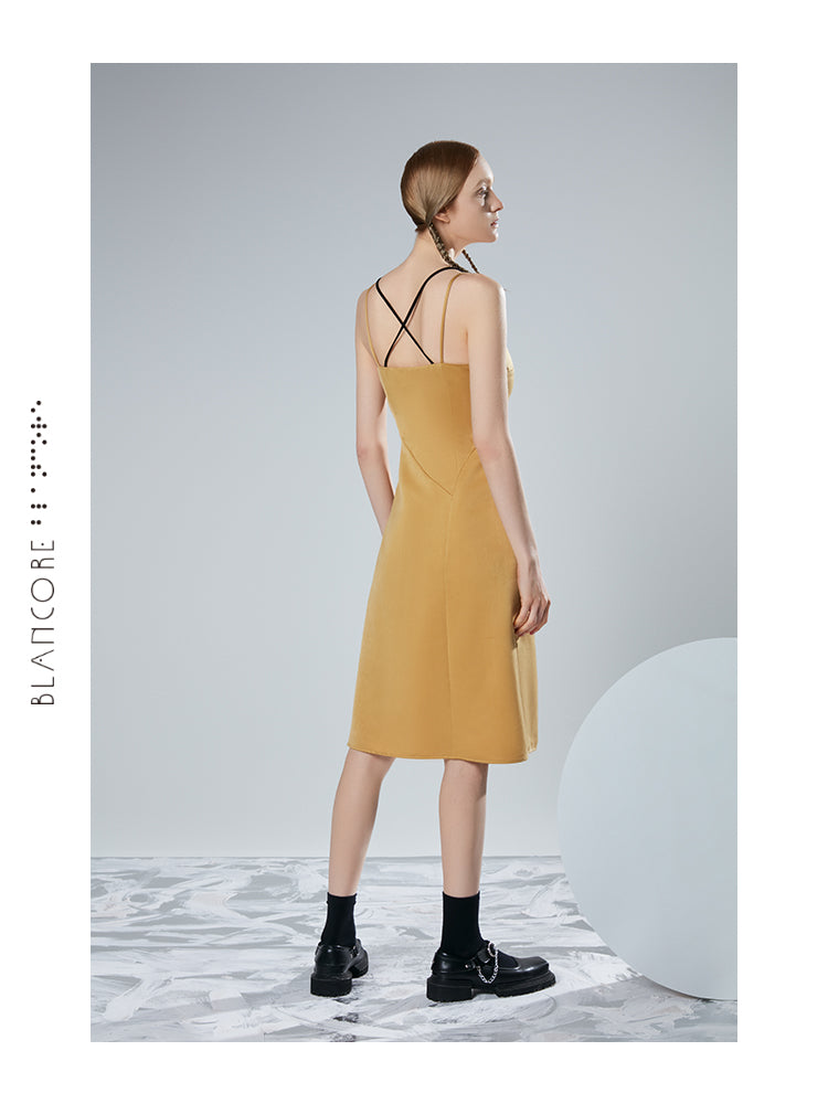 DOUBLE STRAP COLOR BLOCK DRESS