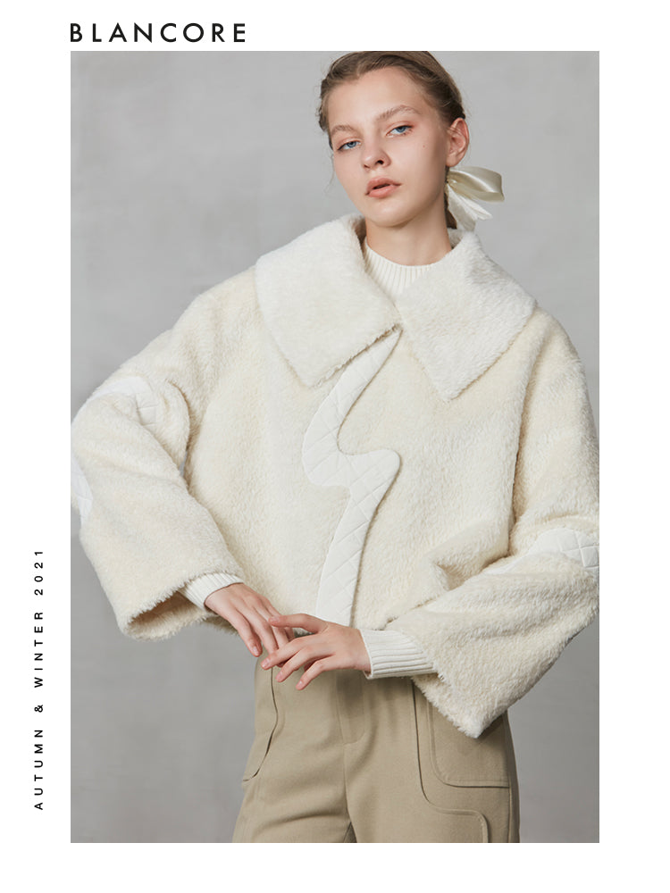 Fur Curvy-Paneled Jacket