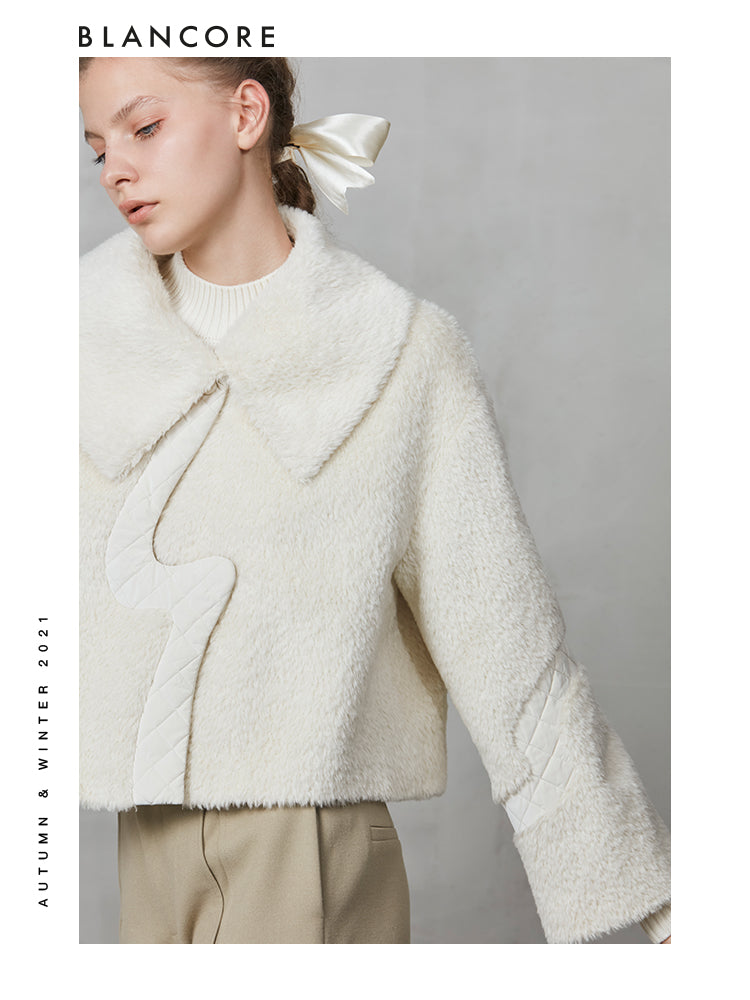 Fur Curvy-Paneled Jacket