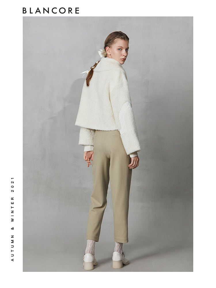 Fur Curvy-Paneled Jacket