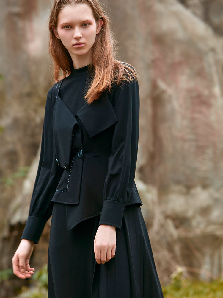 DECONSTRUCTED FAKE TWO-PIECES DRESS