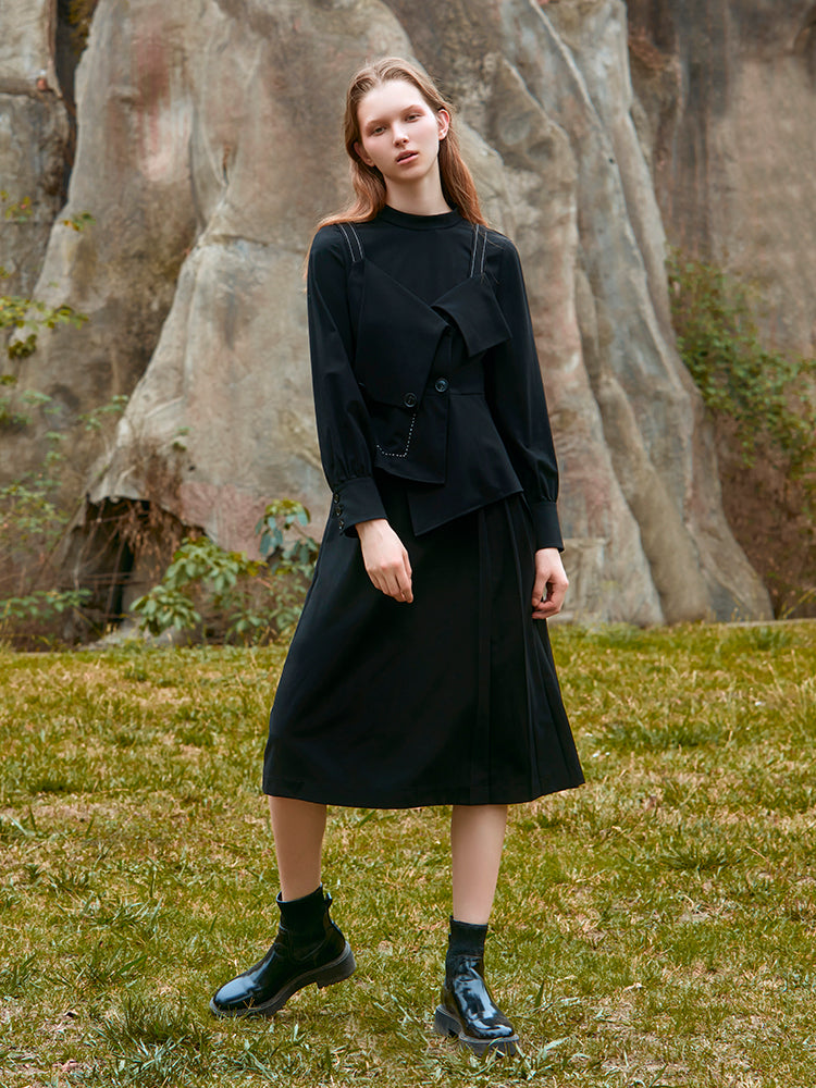 DECONSTRUCTED FAKE TWO-PIECES DRESS