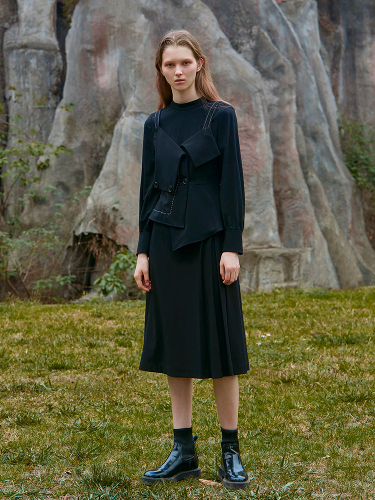 DECONSTRUCTED FAKE TWO-PIECES DRESS
