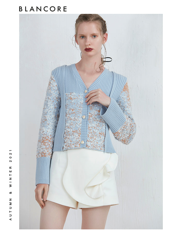 Knit Panelled Cardigan