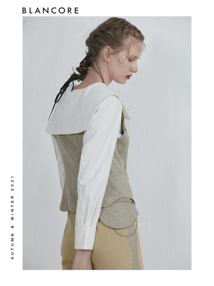Asymmetrical Khaki Vest