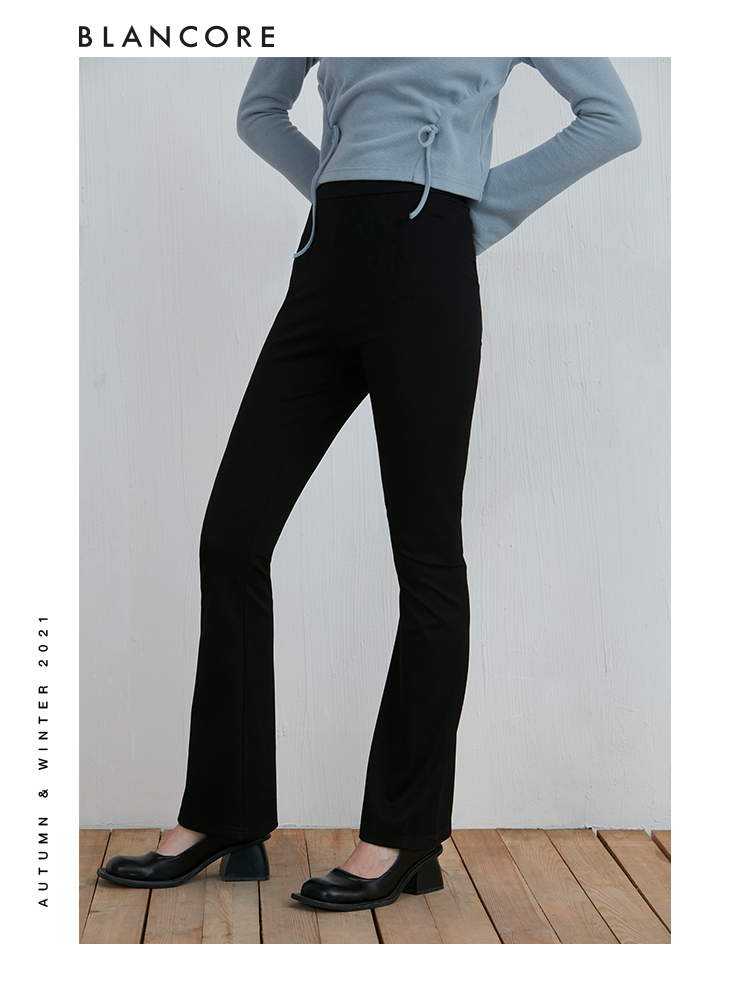 Black Fitted Flare Trouser