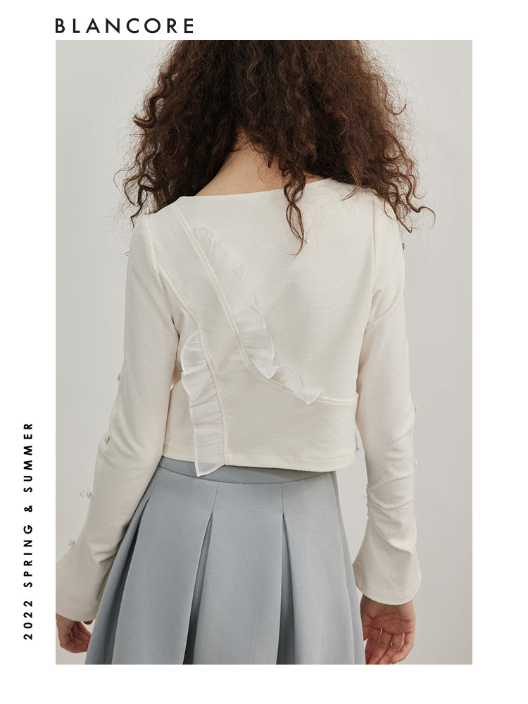 Asymmetrical Mesh Paneled Top