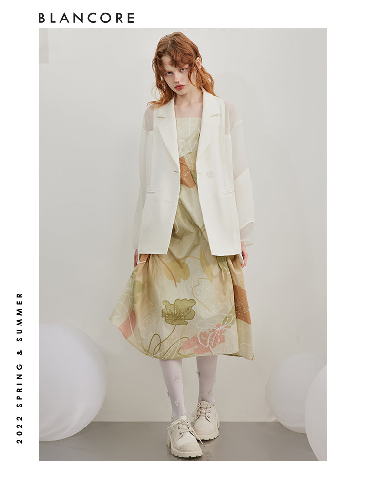 Asymmetrical Printed Cami Dress
