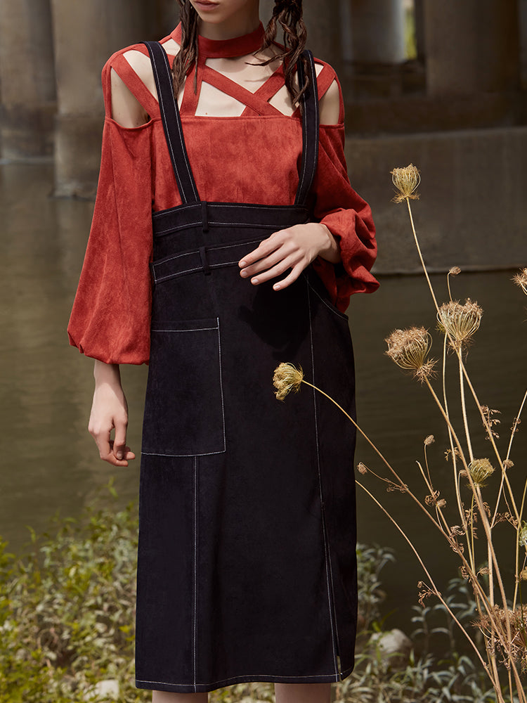 DECONSTRUCTED STRAP DRESS