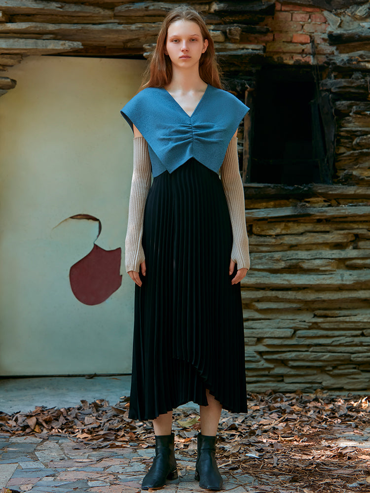 VEST DRESS WITH DETACHABLE SLEEVE
