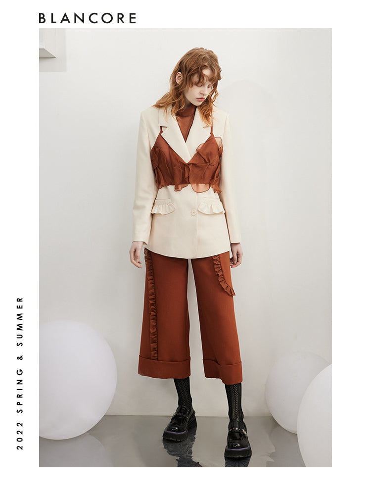 Blazer With Mesh Patch Design (Made With Sustainable Fabric)