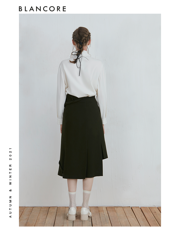 Asymmetrical Blouse With Tie