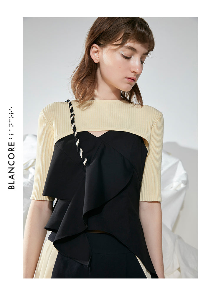 FAKE TWO-PIECE STRAP TOP