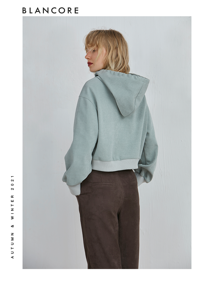 Cropped Hoodie With Detachable Hood