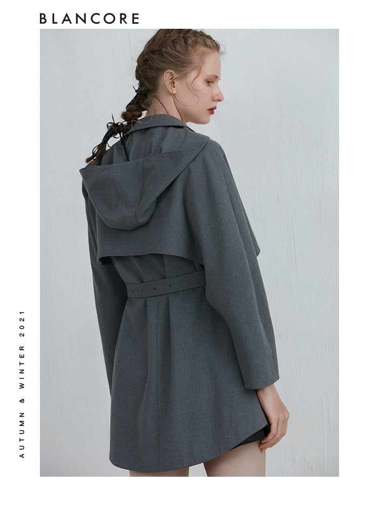 Cape Trench Coat With Pockets