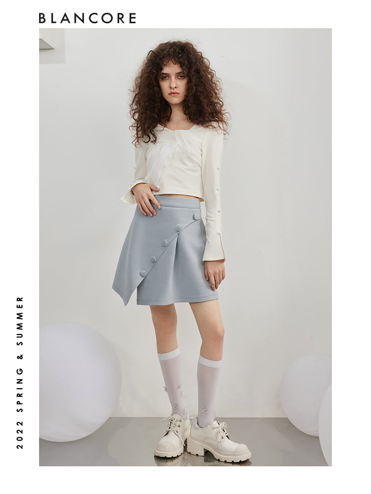 Asymmetrical Pleated Skorts