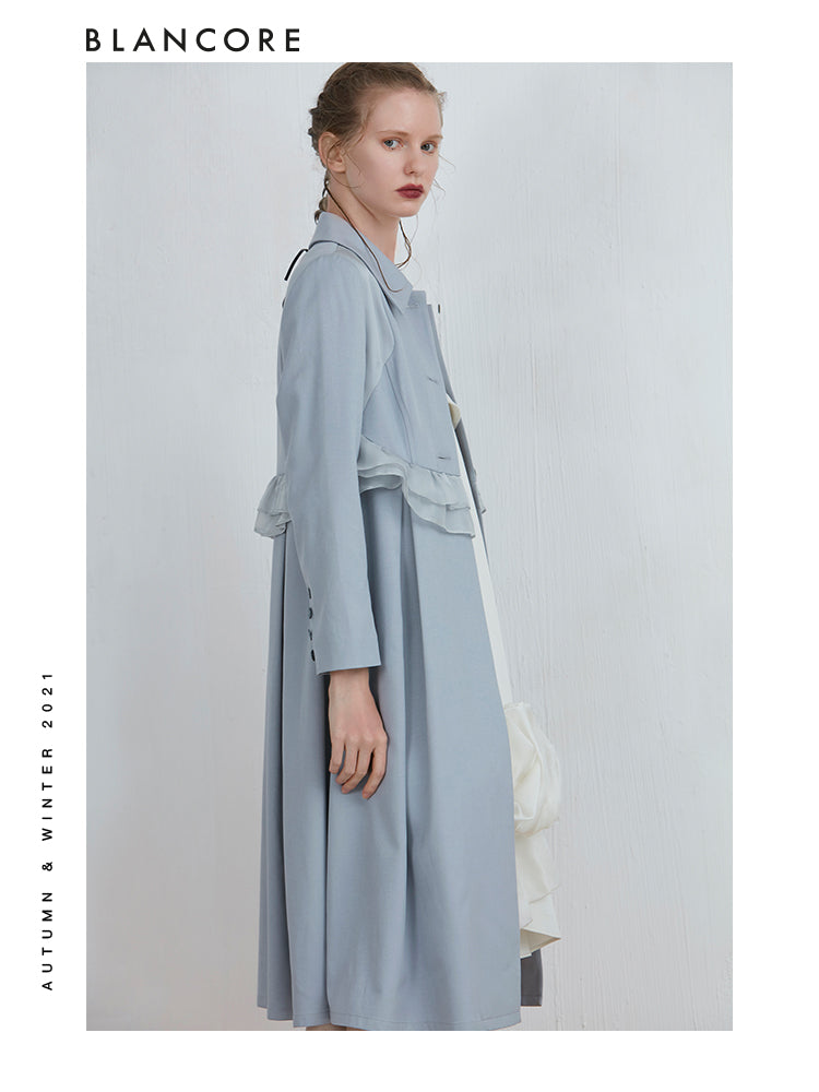 Trench With Ruffle Waist Detail