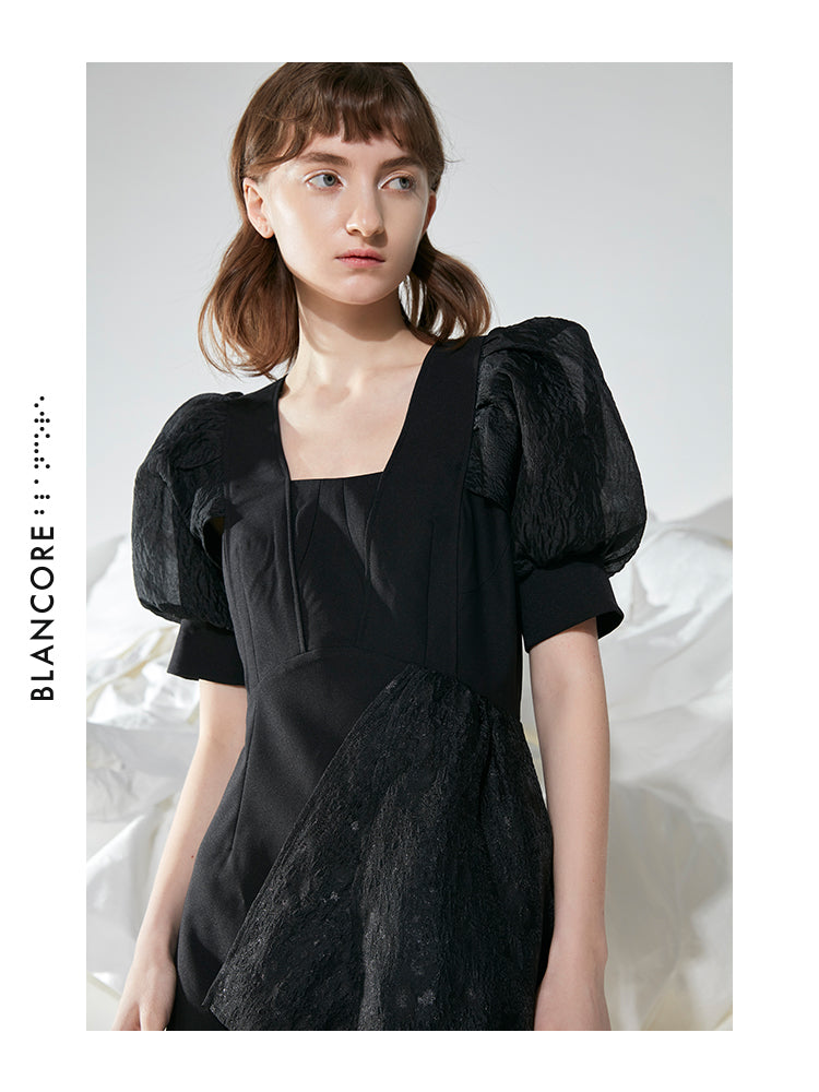 CORSET-STYLE FAKE TWO-PIECE DRESS
