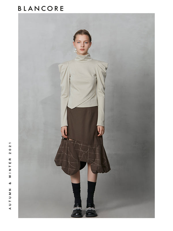 Embroidered Skirt With Asymmetrical Hem