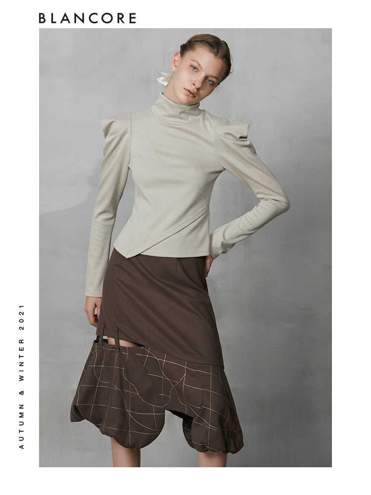Embroidered Skirt With Asymmetrical Hem