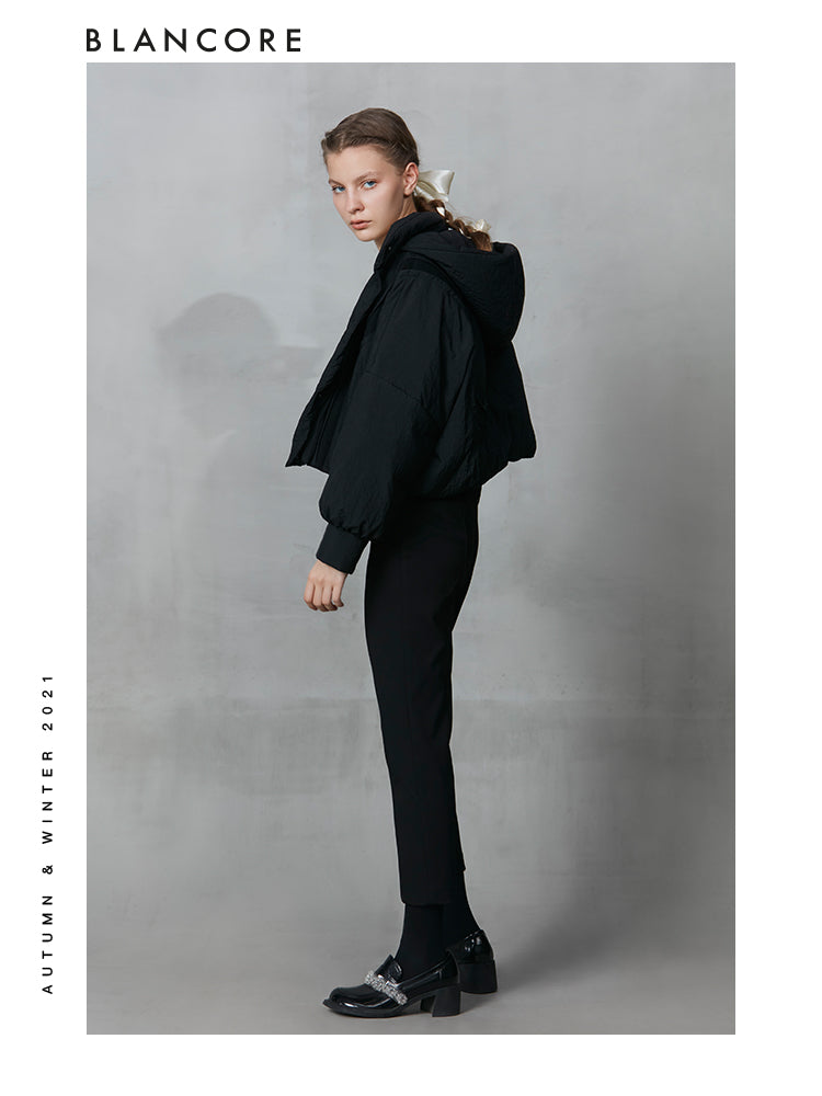 Classic Split Black Slim Straight Pants
