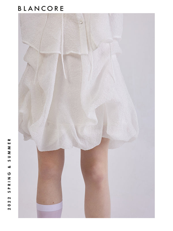 Textured Pleated Skirt