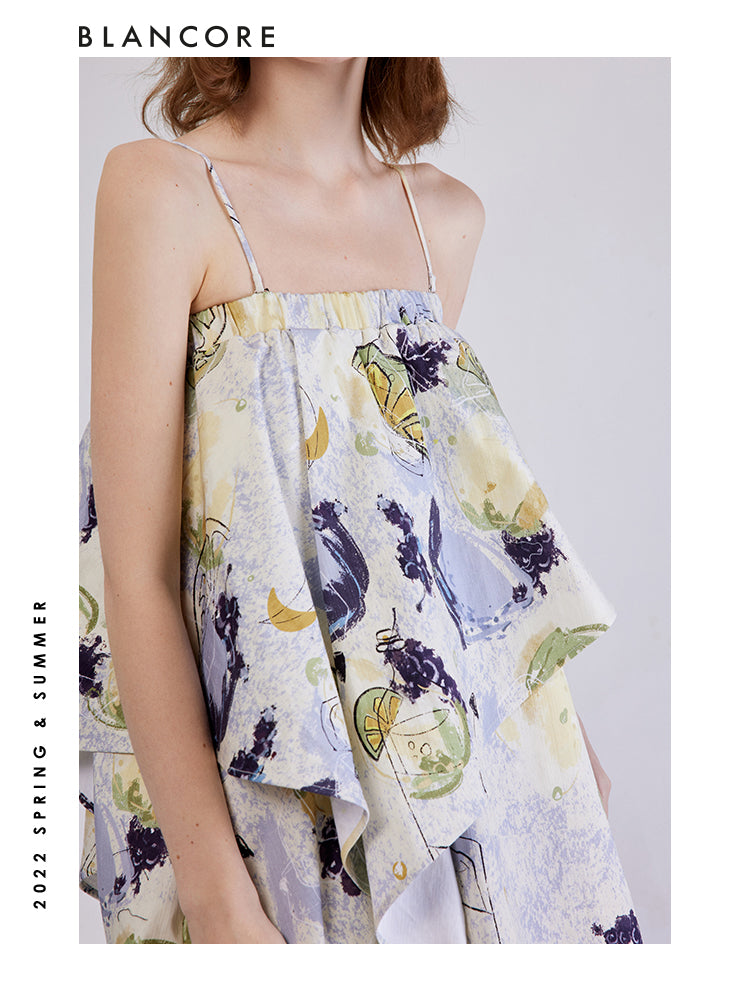 Tiered Floral-print Skirt
