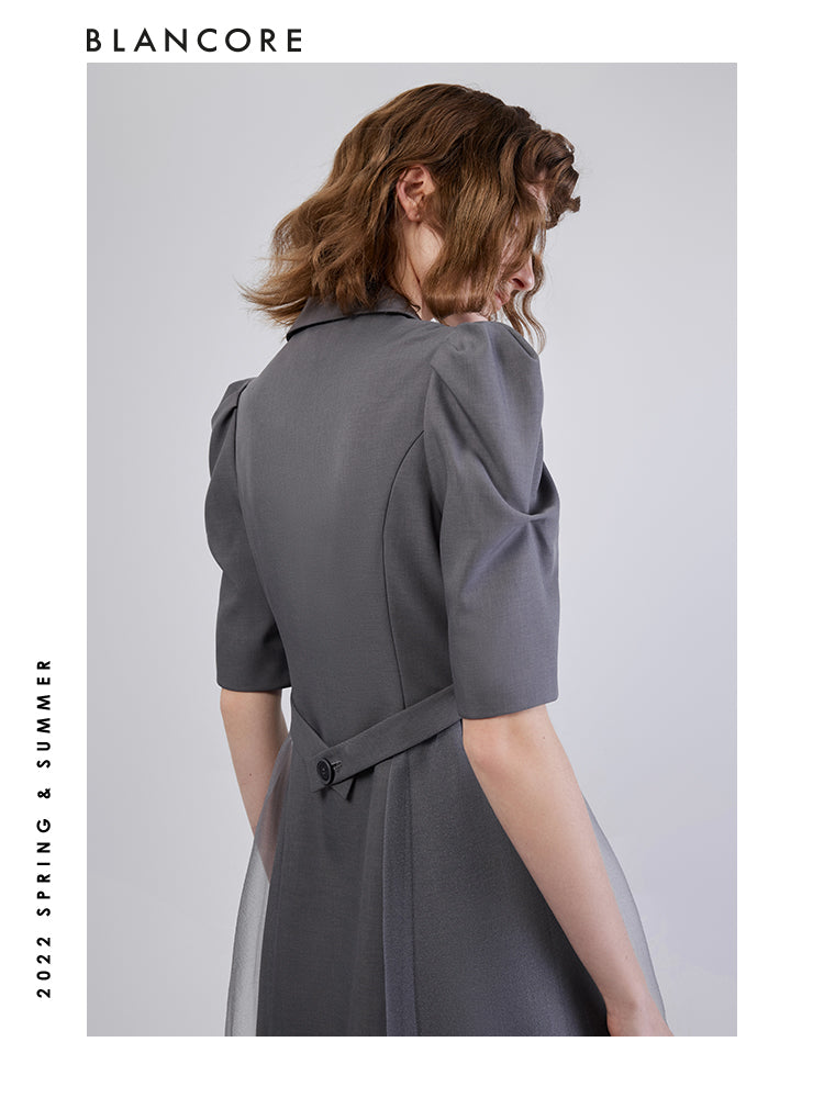 Deconstructed Mesh Panelled Dress