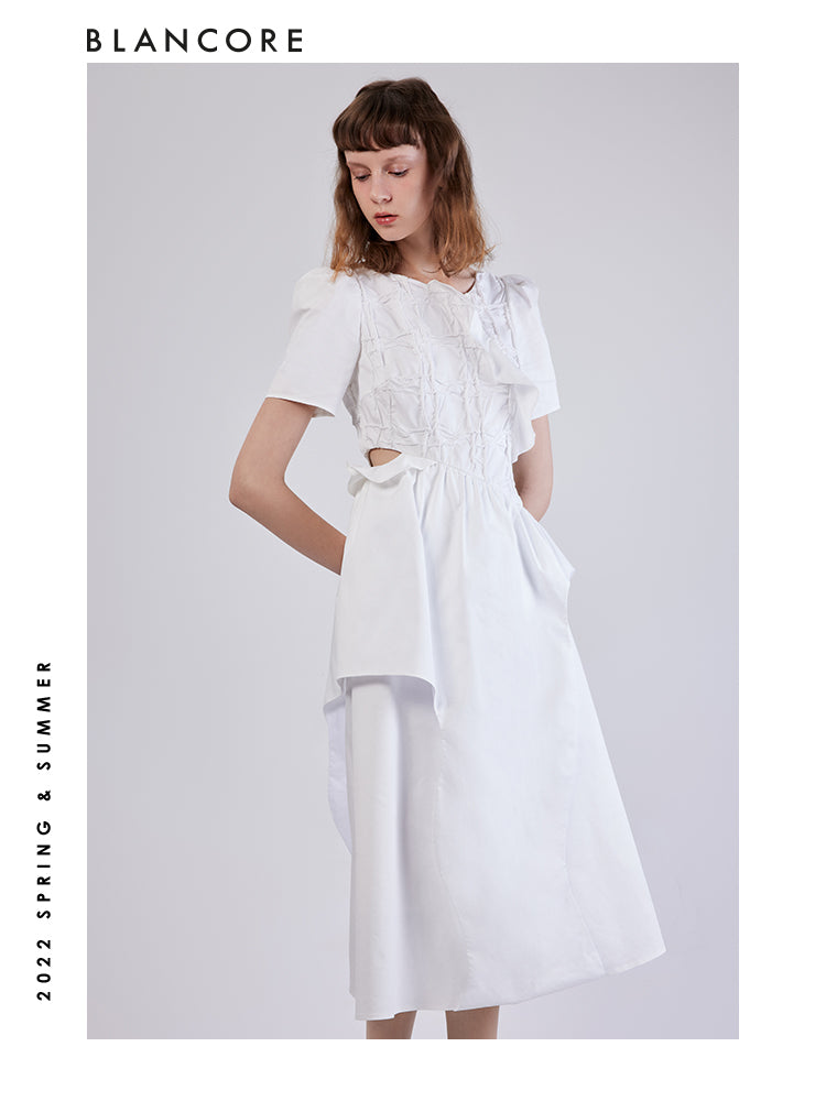 Textured Pleated Dress