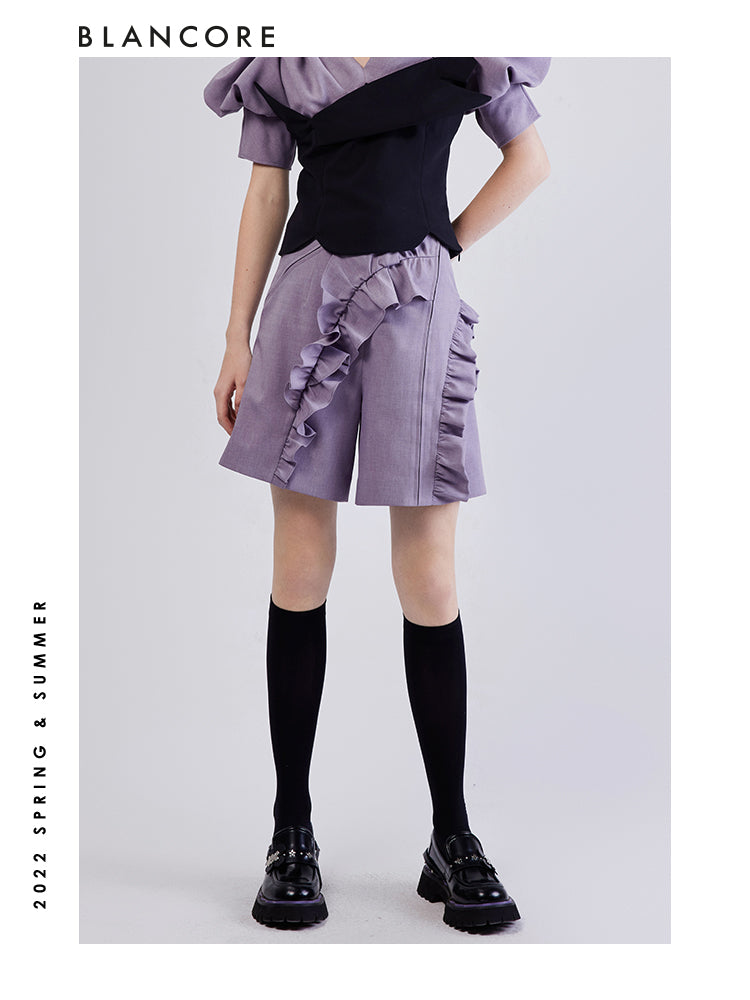 Ruched High Waist Shorts