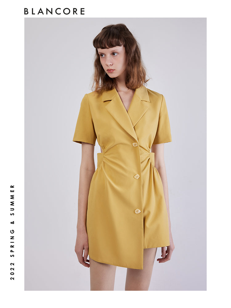 Asymmetrical Cutout Blazer Dress