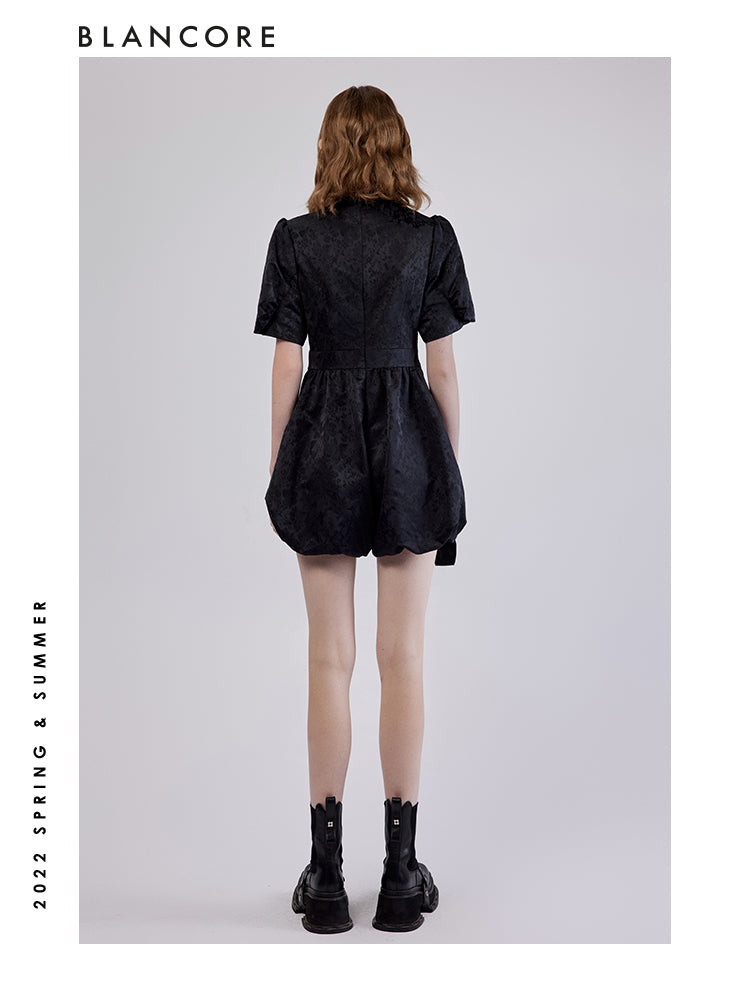 ASYMMETRICAL JACQUARD BLAZER STYLE JUMPSUIT