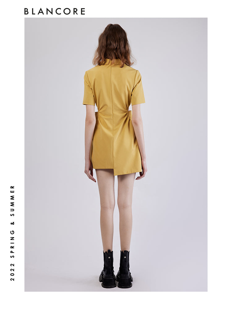 Asymmetrical Cutout Blazer Dress