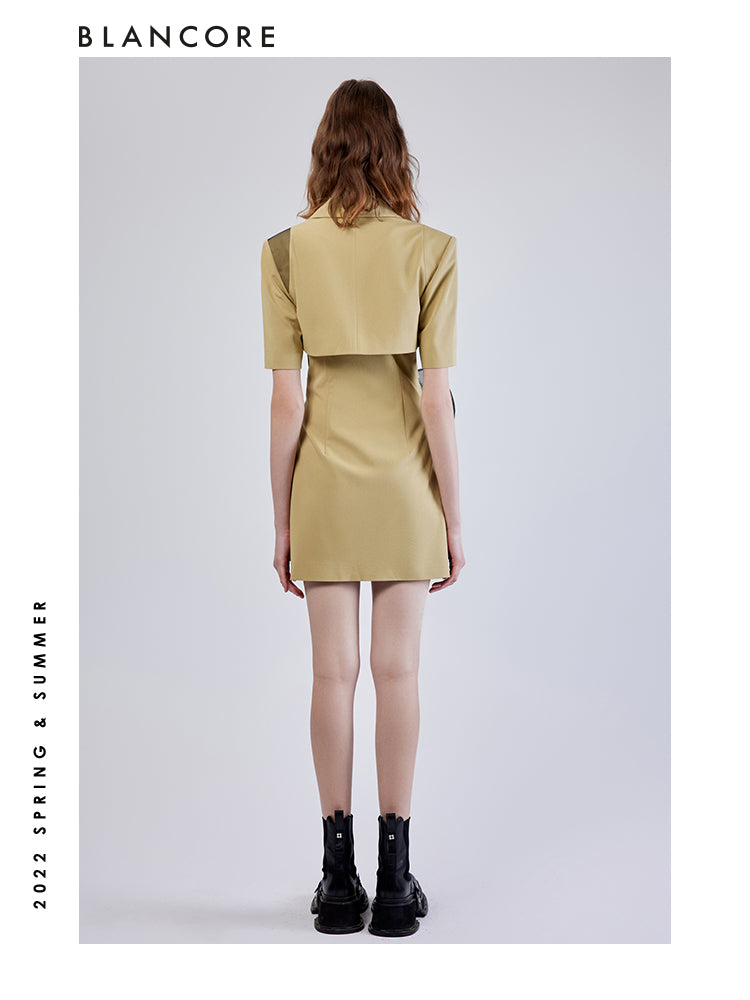 TWO-PIECE DRESS WITH DETACHABLE MESH