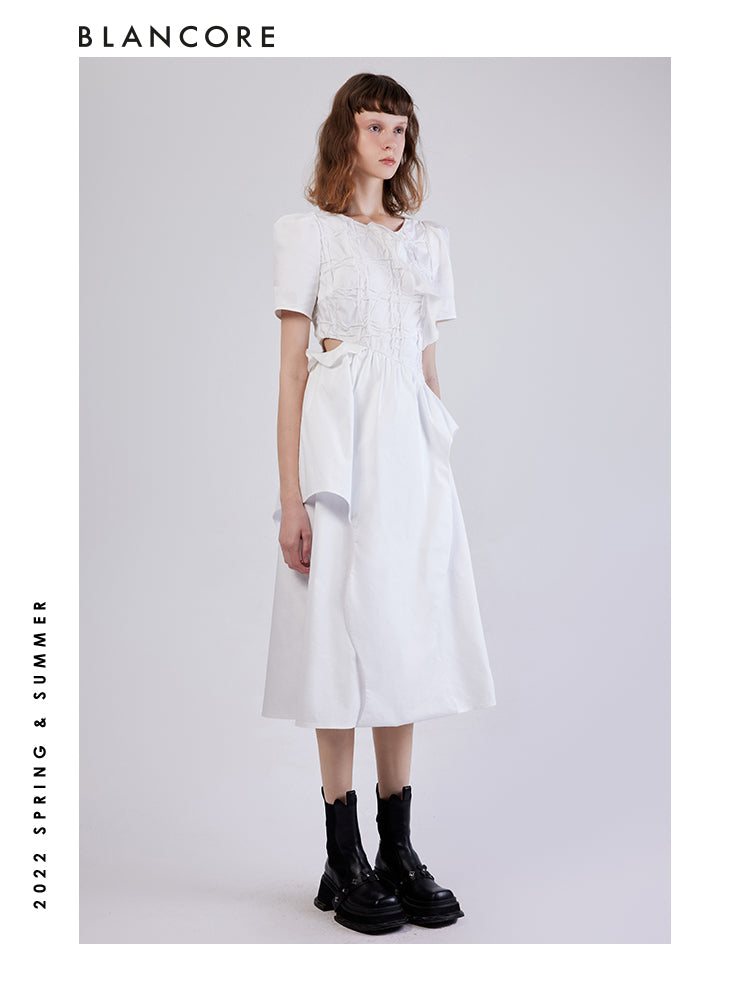 Textured Pleated Dress