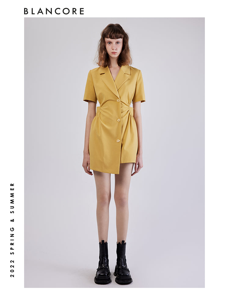Asymmetrical Cutout Blazer Dress