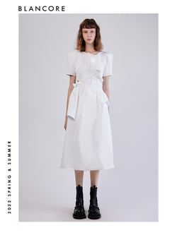 Textured Pleated Dress