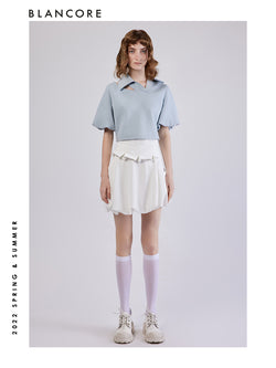 Asymmetrical Cutout Polo Shirt