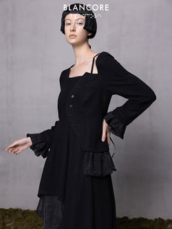 Asymmetrical Knitted  Patchwork Dress