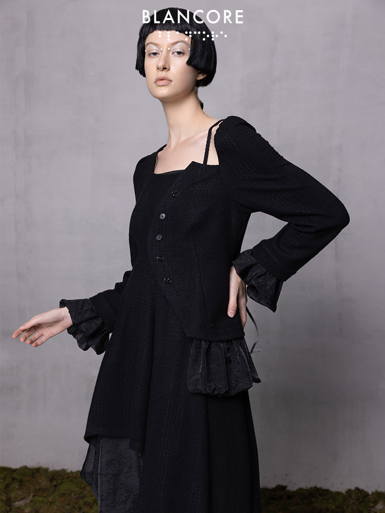 Asymmetrical Knitted  Patchwork Dress