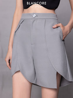 Asymmetric Knit Shorts
