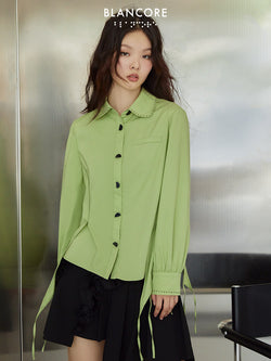 Irregular Fringe Hem Shirt