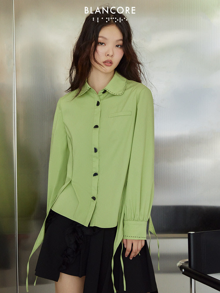Irregular Fringe Hem Shirt