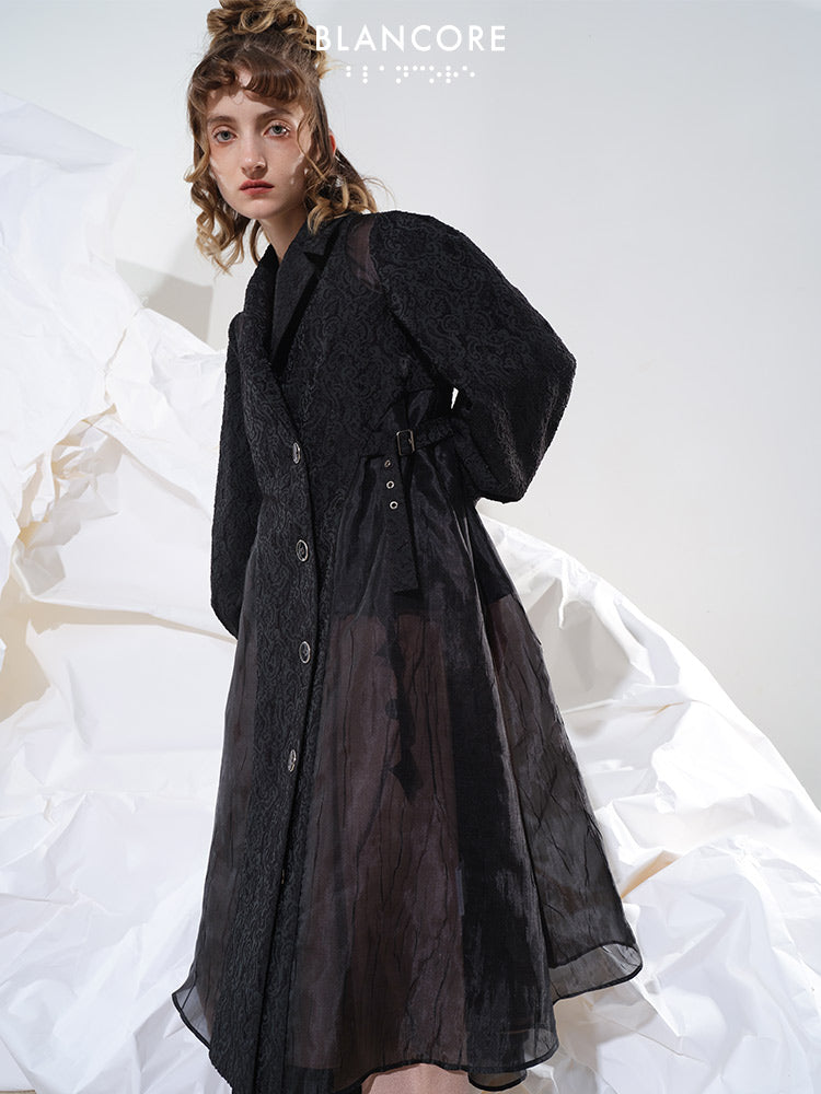 Mesh Paneled Coat