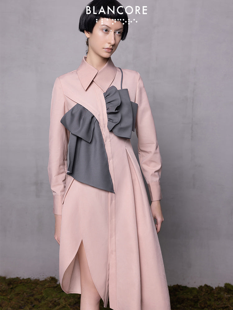 Geometric Patch Shirt-dress