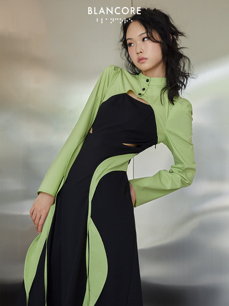 Color Block Deconstructed Dress