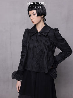 Jacquard Jacket With Geometric Panels